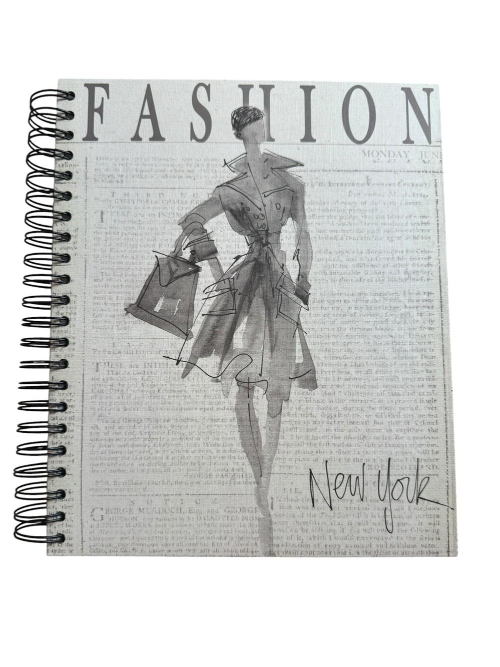Fashion Illustration Spiral Sketchbook - Gray/New York Cover